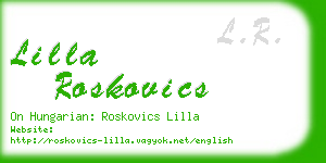 lilla roskovics business card